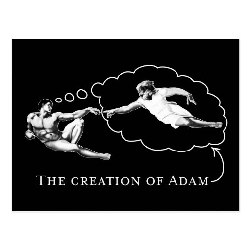 The Creation of Adam (god) Postcard