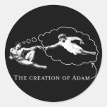 The Creation of Adam (god) Round Sticker