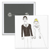The creepy wedding 2 pinback buttons
