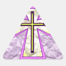 The Cross on Foil. Triangle Stickers