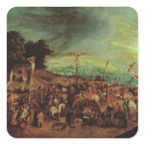 The Crucifixion Square Stickers