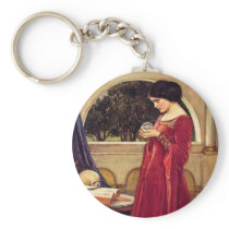 "The Crystal Ball" by John William Waterhouse Keychain