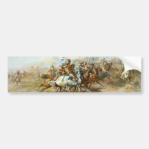 The Custer Fight by Charles Marion Russell Bumper Stickers