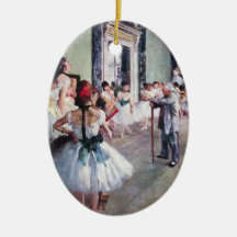 The Dance Class by Edgar Degas, Vintage Ballet Christmas Tree Ornaments