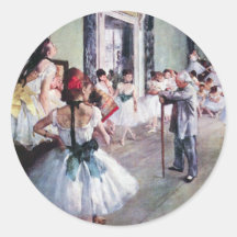 The Dance Class by Edgar Degas, Vintage Ballet Sticker