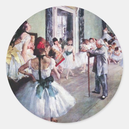 The Dance Class by Edgar Degas, Vintage Ballet Sticker