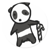 The Dancing Panda CandyCane Round Sticker