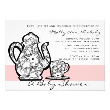 Thé de baby shower avec la couleur variable faire-parts