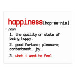the definition of happiness postcard