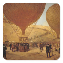 The Departure of Leon Michel Gambetta Square Stickers