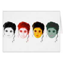 The different faces of Women Greeting Card cards