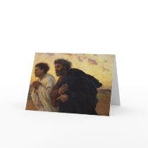 The Disciples Peter and John Running Greeting Card