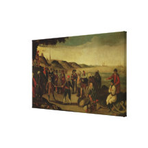 The Dispute over the Golden Baton Stretched Canvas Print