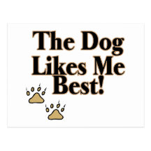 The Dog Likes Me Best Post Cards