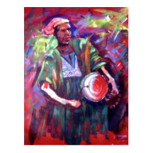 The drummer man  Postcard by mojisola A Gbadamosi