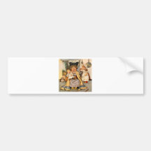 The Duchess and The Pig Baby in Her Kitchen Bumper Stickers