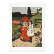 The Duchess walking in Gardens with Alice Custom Invitation