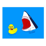 The Duck and The Shark Doodle Art Postcard
