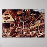The Dutch Proverbs  By Bruegel D. Ä. Pieter Posters