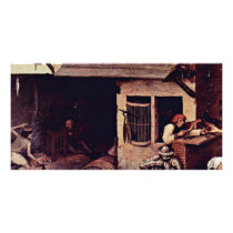 The Dutch Proverbs Detail By Bruegel D. Ä. Pieter Custom Photo Card