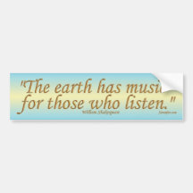 The Earth Has Music Bumper Sticker