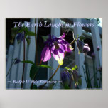 THE EARTH LAUGHS IN FLOWERS - BLUE COLUMBINE POSTER