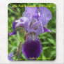 THE EARTH LAUGHS IN FLOWERS - PURPLE IRIS MOUSE PAD