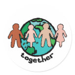 The Earth Together design Round Sticker