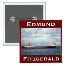 The Edmund Fitzgerald on the St. Clair River Pinback Buttons
