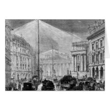 The Electric Light at the Mansion House Greeting Card