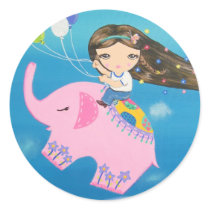The Elephant Rider Round Sticker