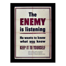 The Enemy Is Listening Post Card