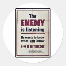 The Enemy Is Listening Stickers