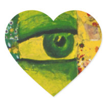 The Eye - Gold & Emerald Awareness Heart Sticker