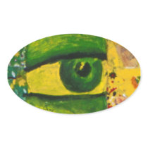 The Eye - Gold & Emerald Awareness Oval Sticker