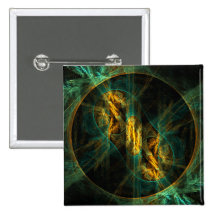 The Eye of the Jungle Abstract Art Button (square)