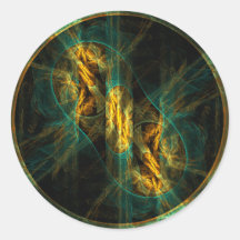 The Eye of the Jungle Abstract Art Round Sticker
