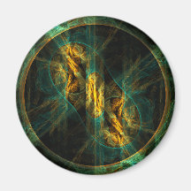 The Eye of the Jungle Abstract Art Square Magnet
