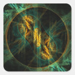 The Eye of the Jungle Abstract Art Square Sticker