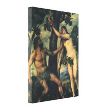 The Fall of Man; Adam and Eve by Titian Canvas Prints