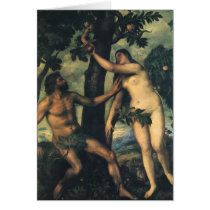 The Fall of Man; Adam and Eve by Titian Card