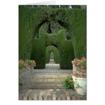 The famed gardens of the Alhambra, Granada, Spain Greeting Cards