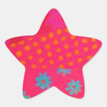 THE FASHIONISTA - Bright Vibrant Abstract Waves Star Stickers