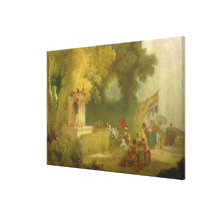The Fete at Saint-Cloud, detail of the Puppet Show Canvas Print