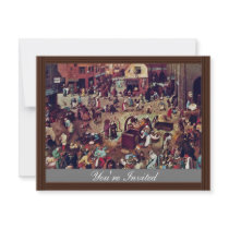 The Fight Between Carnival And Lent,  By Bruegel Personalized Invites