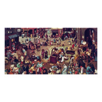 The Fight Between Carnival And Lent,  By Bruegel Personalized Photo Card