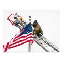 The Fireman and the Flag photograph