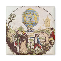 The First Aerial Voyage by Monsieur Francois Fridge Magnets