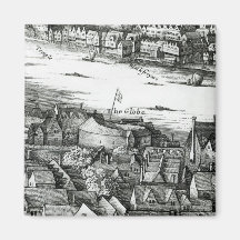The First Globe Theatre or Rose Theatre Magnet