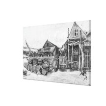 The fish drying barn at Scheveningen, c.1882 Stretched Canvas Prints